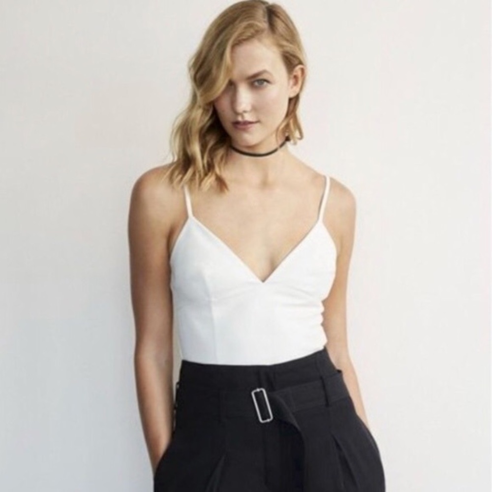 Karlie Kloss x Express Leather Crop Bralette Tank